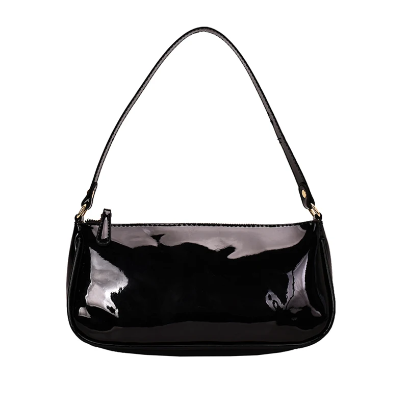 

European And American Fashion Handbags Women's Underarm Shoulder Bags Luxury Designer Shiny French Bread Brand Leather Bags