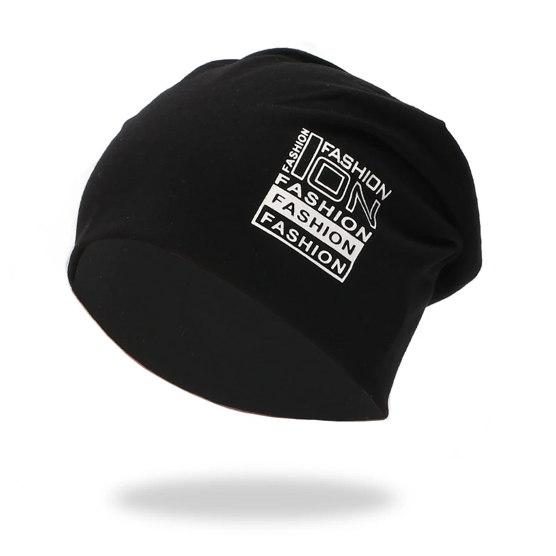 Шапка бини для мужчин и женщин с буквенным принтом, Вязаная хлопковая шапка, головной убор, уличная Осенняя зимняя одежда, аксессуары KT01