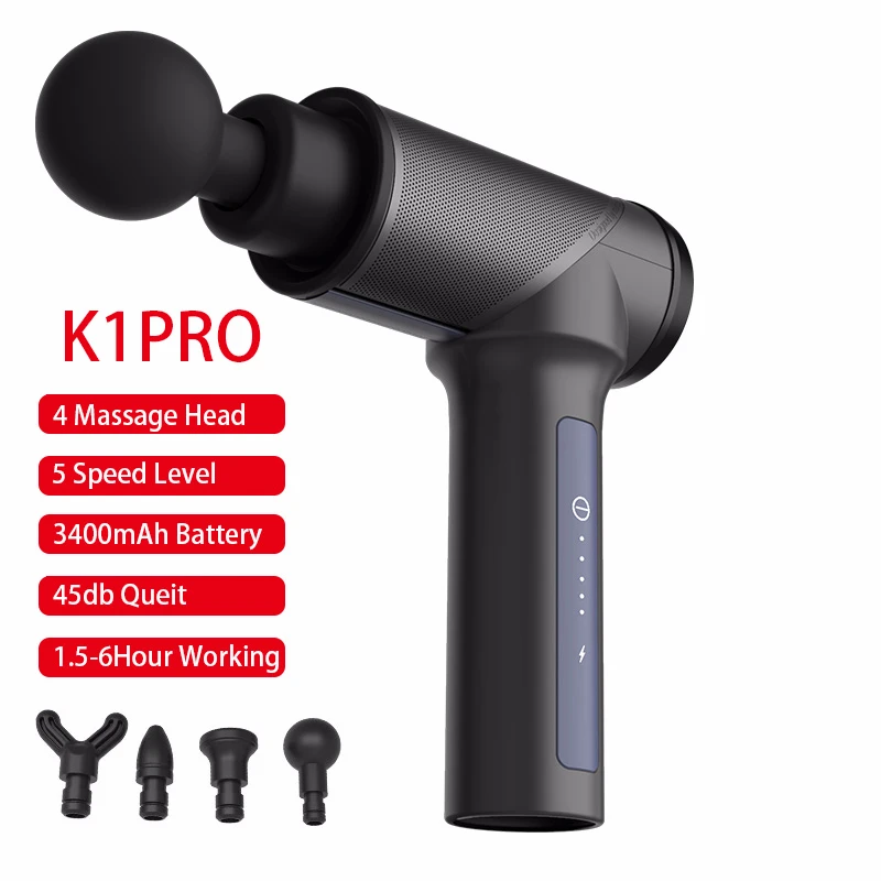 K1 PRO Массажный пистолет для мышц, портативное электронное лечение вибрацией, массажер для расслабления тела, массажер для облегчения боли - Цвет: K1 PRO