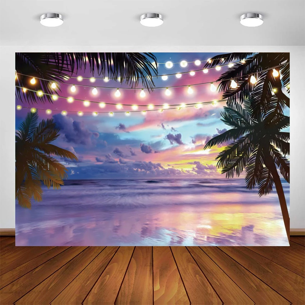 

Yeele Sunset Seaside Landscape Theme Backdrop Indoor Portrait Photography Coconut Tree Background For Photo Studio Photophone