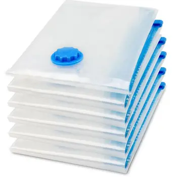 

Home Convenient Vacuum Bag for Clothes Storage Bag With Valve Transparent Foldable Compressed Organizer Saving Seal Packet