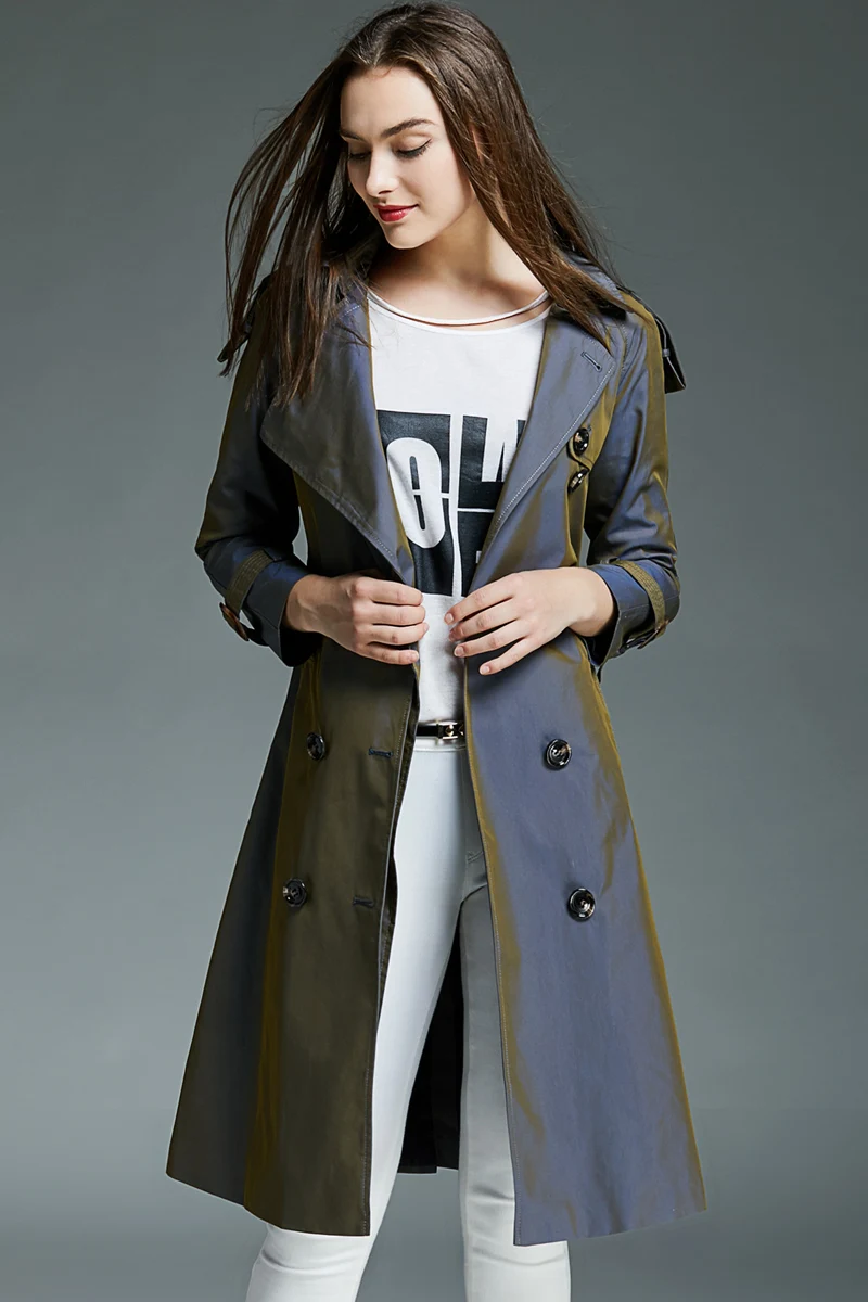 CHAOJUE 2018 Spring/AutumnWomen Latest Change Color Trench Coat Europe Fashion Lady Office Long Female Overcoat | Женская одежда
