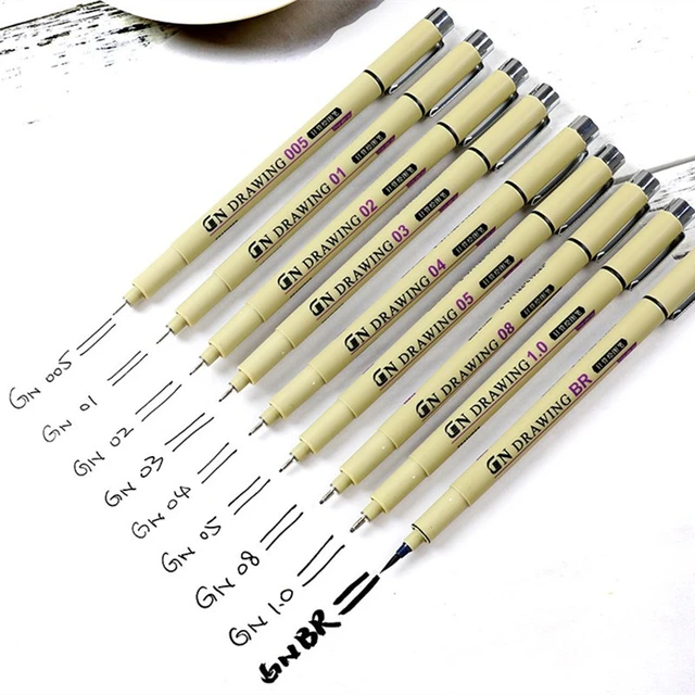 12pcs/box Fine Line Drawing Pens Set For Art Sketch Drawing, Waterproof  Ink, Students Neutral Pen, Needle Tube Pen