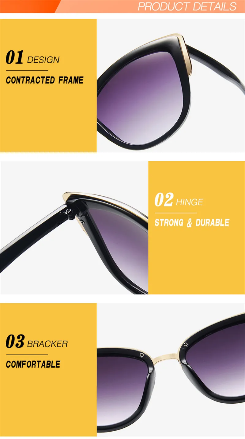 oversized sunglasses Luxury Cat Eye Sunglasses Women Luxury Brand Designer Vintage Gradient Glasses Retro Cat eye Sun glasses Female Eyewear UV400 ray ban sunglasses women