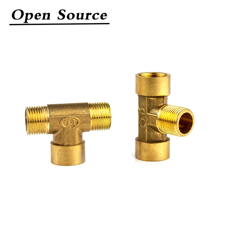 Hose Pipe Fitting Pipe Fitting Tee Adapter Water Faucet Adapter Water Pipe Fitting Brass Pipe Fitting Male Thread / Female Thread 1/8" 1/4" 3/8" 1/2" BSP Tee Type Copper Fittings Water Oil Gas Adapter