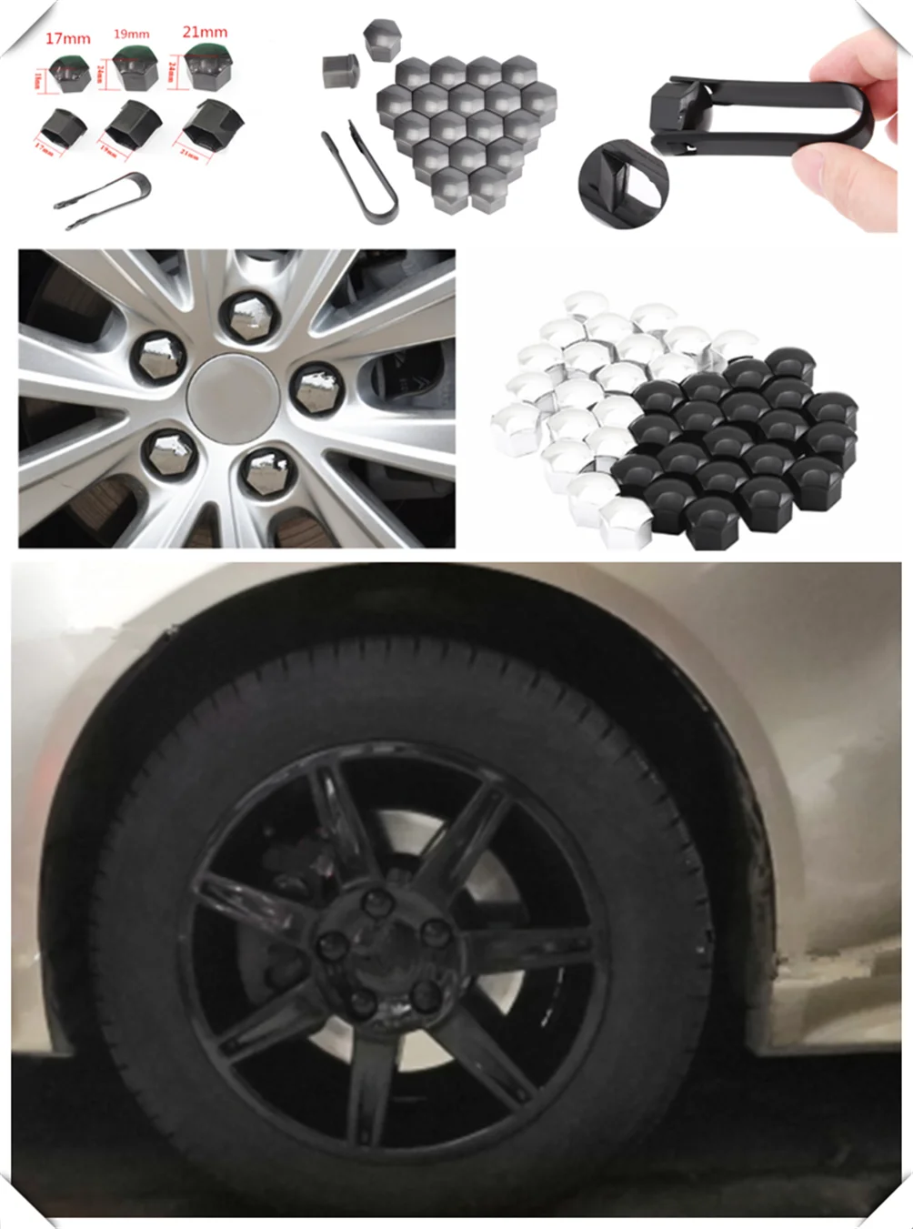 auto shape 20pcs car wheel cover screw protector nut dustproof 17 19MM for Subaru VIZIV-2 Hybrid Exiga Tribeca G4e B9 R1 Pleo