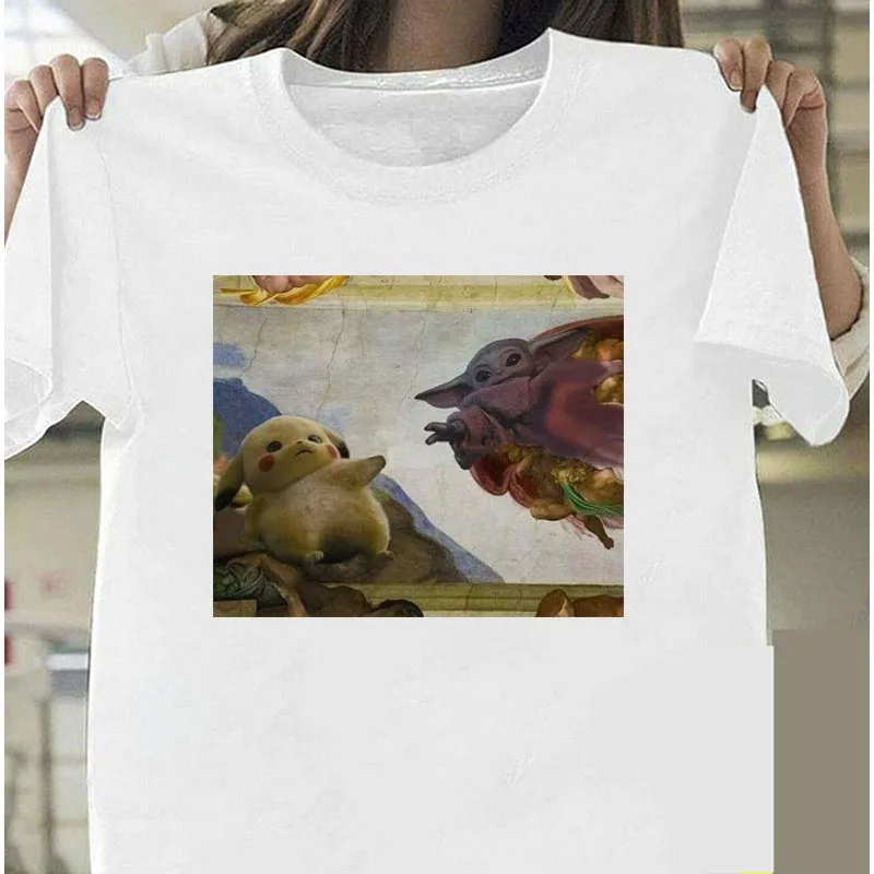 Милая футболка с Йодой для малышей Мужская футболка с мандалорианскими Звездными войнами Милая футболка унисекс с забавным рисунком Йоды для детей футболки в стиле хип-хоп - Цвет: 3121
