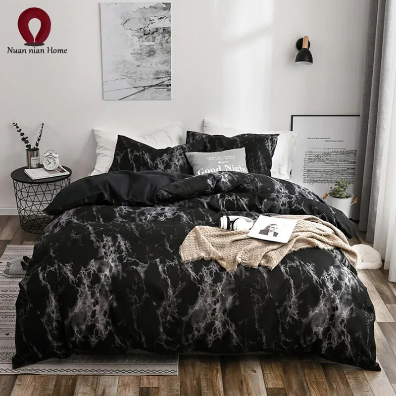 Горячая постельные принадлежности мраморный узор веганское одеяло постельное белье три или четыре комплекта оптом и в розницу