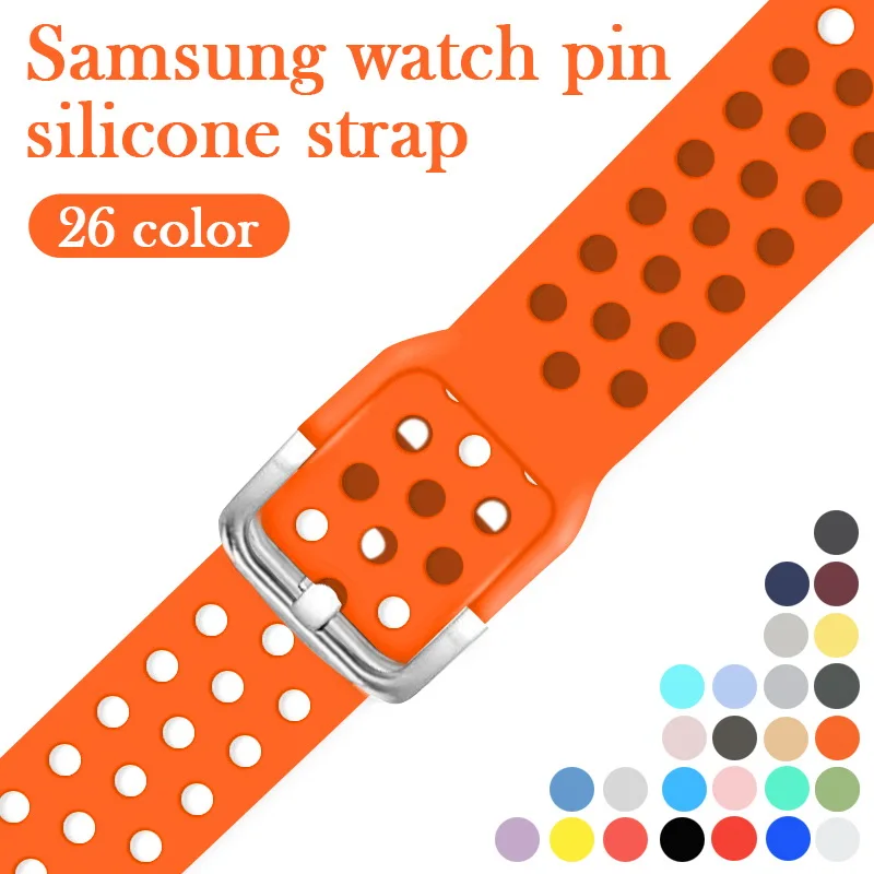 Силиконовый ремешок для часов для amazfit bip ремешки для часов 22 мм 20 мм Galaxy watch 46 мм samsung gear sport S2 s3 Frontier Classic watch band - Цвет ремешка: T8 Orange