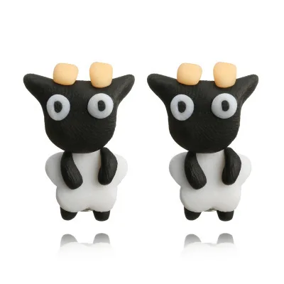 Fashion Cute Animal Female Creative Handmade Earrings Polymer Clay Dinosaur Dog Cat Earrings Party Jewelry For Women Girls