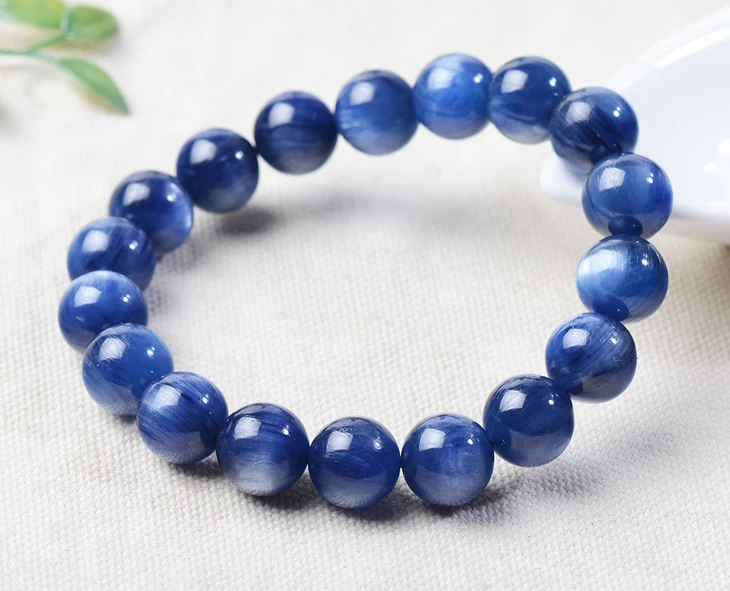 AAA Grade Blue Kyanite Natural Single circle kyanite cat's eye effect Bracelet