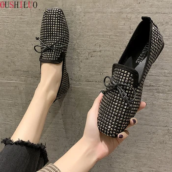 

Spring New Fashion Luxury Women Soft Flat Butterfly Knot Ballet Flats Large Size Low Heels Designer Shoes