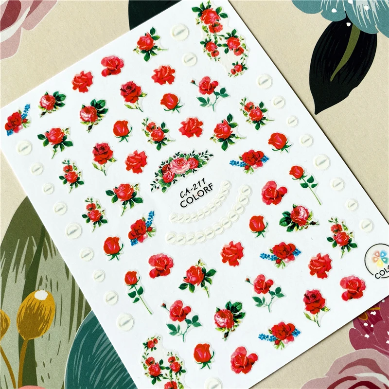 CA-211-264 Belle beauty цветок кошка Роза 3D наклейка для ногтей Наклейка для ногтей украшение для ногтей инструмент для ногтей украшение для ногтей - Цвет: CA-211