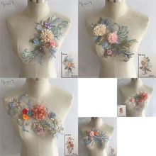 Moda ABS perla tridimensional flor encaje cuello bordado DIY encaje tul cuello decorativo ropa apliques