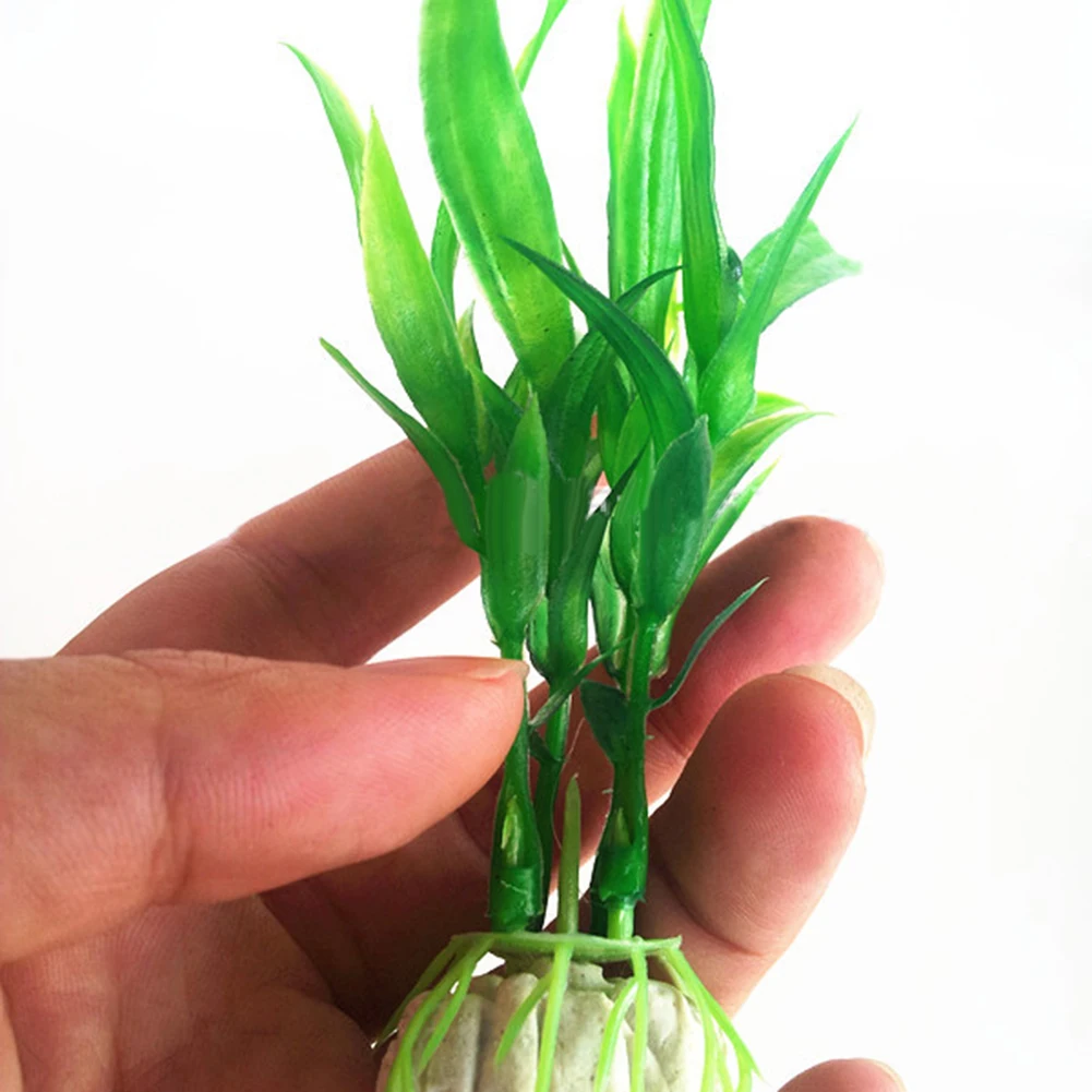 10Pcs Artificial Plants Aquarium Simulation Grass Weed Fish Tank Decor