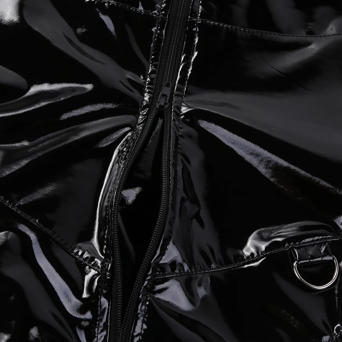 Womens Latex Catsuit Sexy Wetlook Leather Body Lingerie Zipper Leotard Teddy Bodysuit Open Crotch Hot Porno Babydoll Nightwear