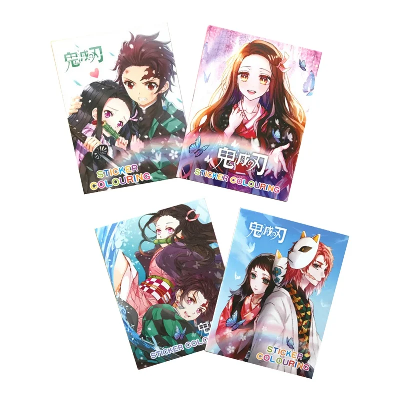 

Anime Demon Slayer: Kimetsu No Yaiba Coloring Book Painting Drawing Antistress Books Imitated Copy Book Stationery Toy Gift
