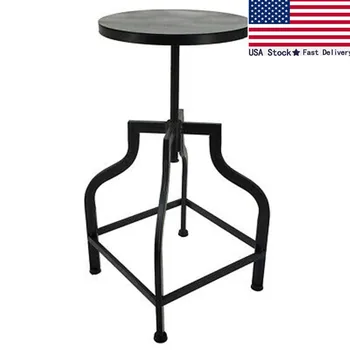 

NEW! RUSTIC RETRO BRISTOL BARSTOOL - STEEL ROTATING BLACK BAR STOOL-SET OF 2
