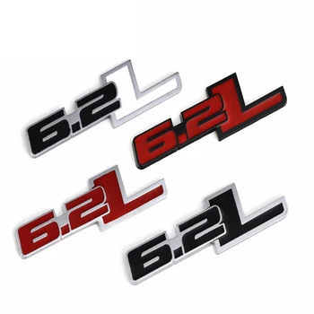 

Metal Car Stickers Emblem Auto Trunk Badge Decals for Ford F150 6.2L Chevrolet C7 Camaro 2011-2015 6.2 L Car Styling Accessories