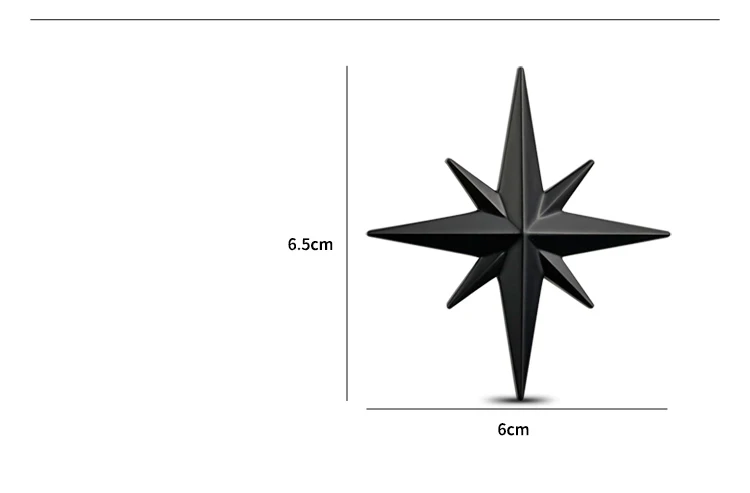 3D компас, звездная эмблема, направляющий инструмент, значок для автомобиля, стильный Креативный декоративный металлический логотип, наклейка, черный хром, высокое качество