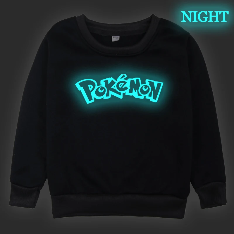 Новинка; Lumibous Pikachu Shein; Детские свитера для мальчиков и девочек; зимняя одежда для маленьких девочек; футболка с длинными рукавами с покемонами; Bluzy Dla Dzieci