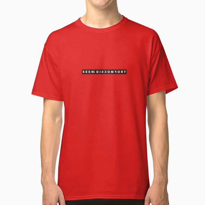 Найдите дискомфорт футболка merch бренд yes theory документальный мотивационный wim hof youtube meme joe rogan - Цвет: Красный