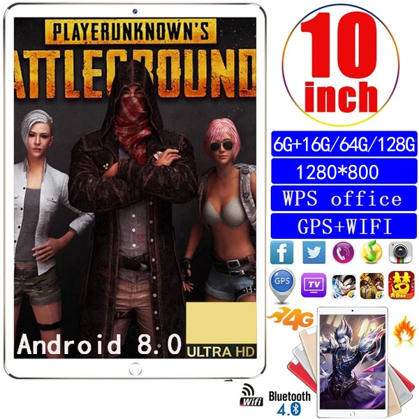 В продаже 10 1 дюйма Dual SIM карты 1280*800 IPS Экран 6G + 16GB/64GB/128G для Android 8 Wi-Fi десять