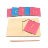 Montessori Language Toys Lowercase Letter English Alphabet Vowel Writing Board with Pen Guided Blind Board Toy Early Preschool 2