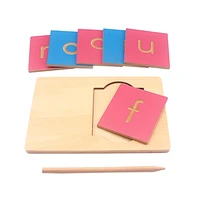 Montessori Language Toys Lowercase Letter English Alphabet Vowel Writing Board with Pen Guided Blind Board Toy Early Preschool 2