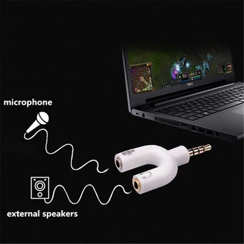 

​3.5mm Stereo Splitter Audio to Mic Headset Jack Plug Y Adapter Car Accessories