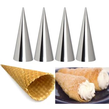 

5/12PCS Conical Tube Cone Roll Moulds Stainless Steel Spiral Croissants Molds Pastry Cream Horn Cake Bread Mold