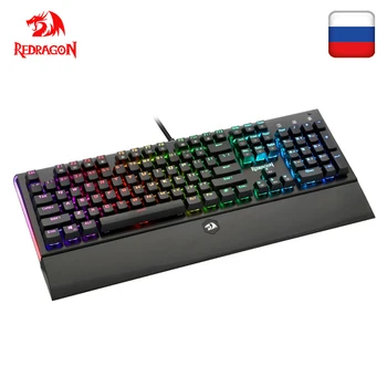 

Redragon K569 RGB Aluminum USB Mechanical Gaming Keyboard Blue Switch Led Backlit 104 Key Anti-Ghosting Wired PC Computer Gamer