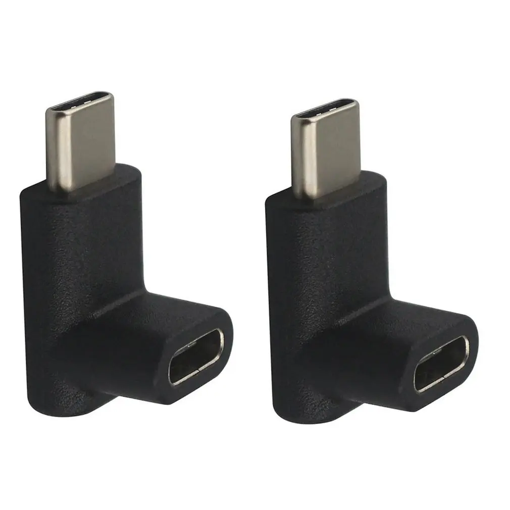 2pcs upper bend Usb-c Usb 3,1 type C адаптер «Папа-мама» черный дизайн изысканно и легко использовать 90 градусов под прямым углом - Цвет: 2pcs upper bend