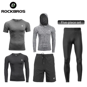 ROCKBROS Running Sets Men s Sport Suits Quick Dry Sweat absorbent Sports Joggers Tracksuits Compression Sport