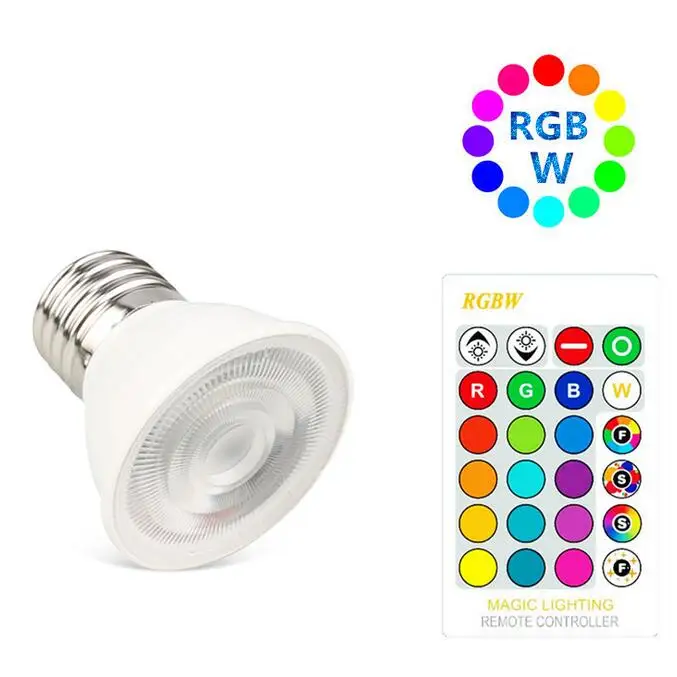 

E27/E14/GU10/GU5.3/MR16 16 Color Changing Magic Led Bulb 5W 85-265V RGBW Led Lamp Spotlight + IR Remote Control Bulbs 110V 220V