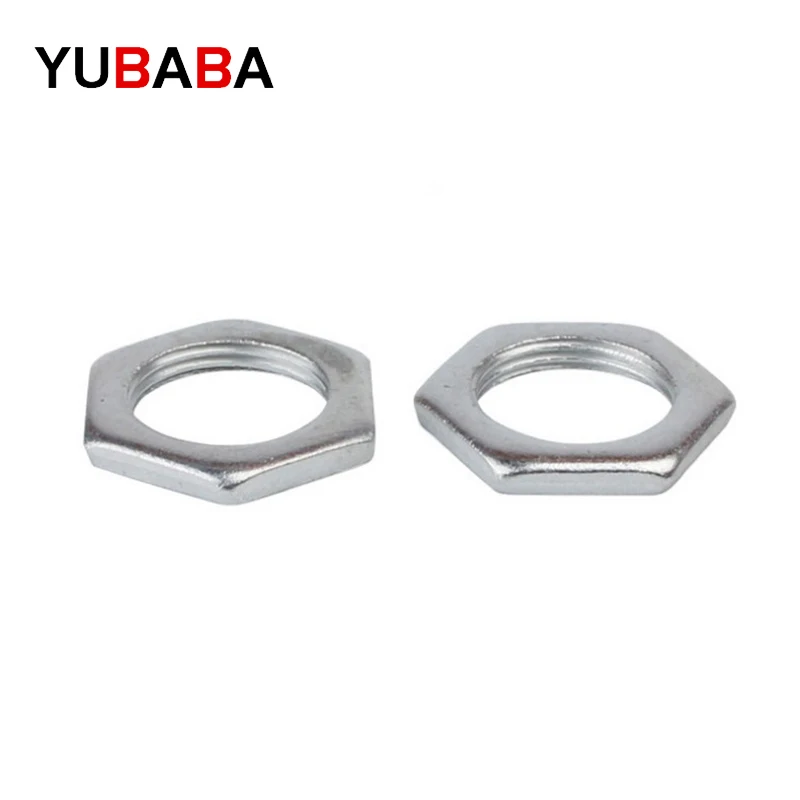 Carbon steel thin nut small hexagonal flat nut fine tooth ultra-thin M6M8M9M10M12M14M16M18 M20 M22 M24 M27 M30 gb808 hexagon nuts carbon steel nuts square thin nuts