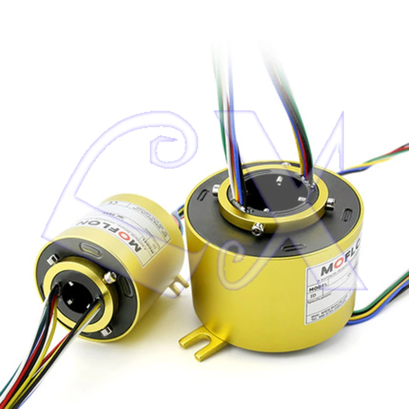 Slide ring rotating conductive collector brush through hole inner diameter 2 4 6 8 12 wire connector Slip contact ring