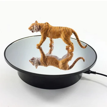 

USB/Battery 360° Rotating Jewelry Display Turntable Stand Velvet /Mirror Top