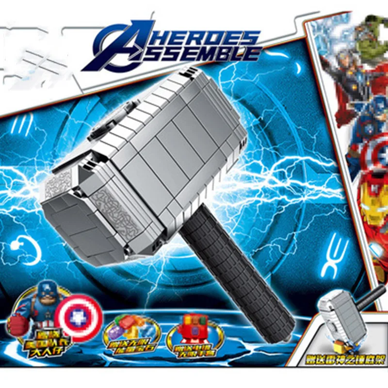

2019 Marvel legoinglys Avengers Endgame Infinity Gauntlet Thor Hammer Tool Chests Building Blocks bricks Toys For Children gifts