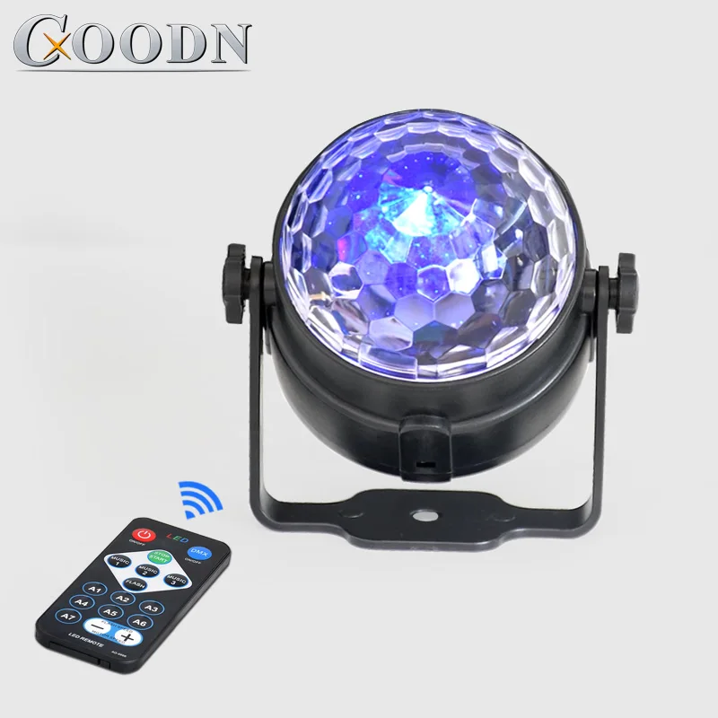 

LED Mini Voice Activated Crystal Magic Ball Led Stage Disco Ball Projector Party Lights Flash DJ Lights for Home KTV Bar Car