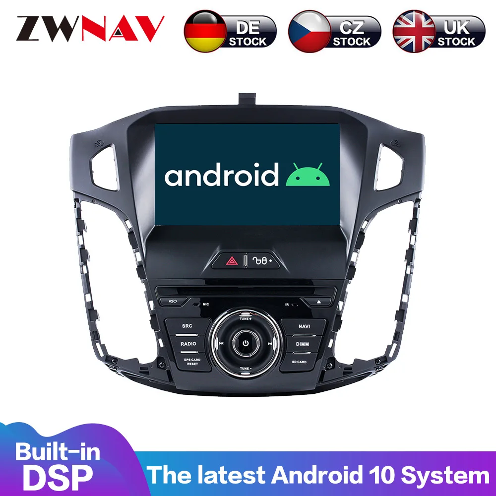 

Android 10 PX6 4 + 64G con DSP Carplay IPS pantalla para For Ford focus 2012-2013-2014 pantalla grande AC automático Radio