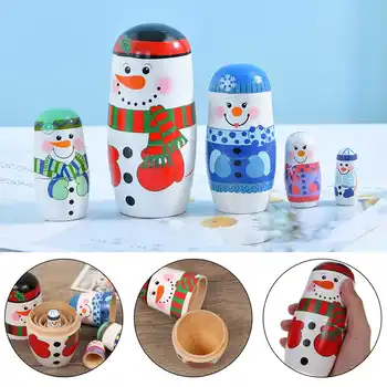 

5 Layer Novelty Russian Nesting Doll Wooden Matryoshka Set Handmade Toys Cute Animals Dogs Russian Nesting Dolls Xmas Kids Gift