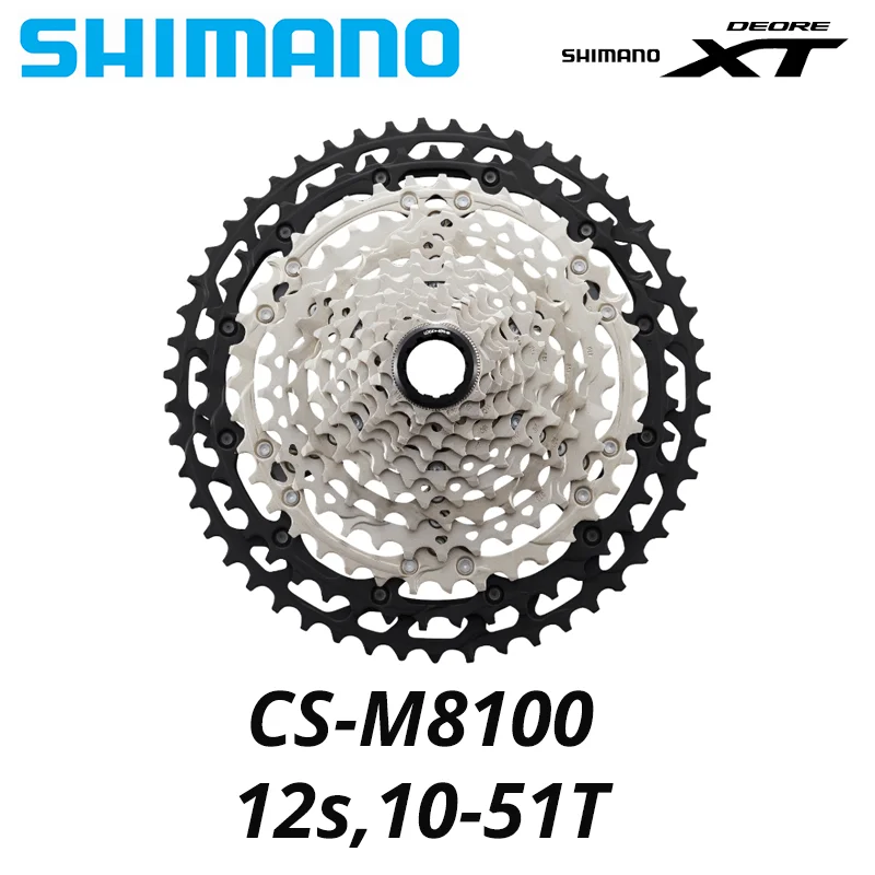 SHIMANO Deore M6100 SLX M7100 XT M8100 12 Speed Micro Spline Mountain Bike Flywheel 12v Variable 12speed Flying 12s 10-51T Bicycle Cassette Bicycle Sprocket Gear Bicycle Parts Bike Sprocket Bike Freewheel