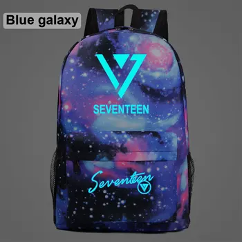 

Fashion Luminous KPOP Music Seventeen idol Colorful Plaid Children School bag Teenagers Student Schoolbags Women Men Backpack