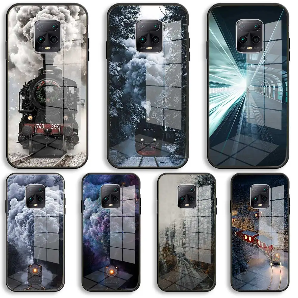 

Train Forest Smoke Soft Glass Phone Case For Xiaomi Redmi 9A 8A 7A Note 9 8 7 Pro Y3 9S 8T Balck Cover