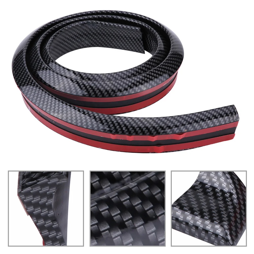 Rear Trunk Spoiler 1.5m/4.9ft Carbon Fiber Soft Rubber Car Rear Roof