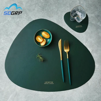 

Placemat Geschirr Pad Waterproof Dining Table Mats Non-Slip Tableware Bowl Pads Drink Cup Coasters Kitchen Party Supplies