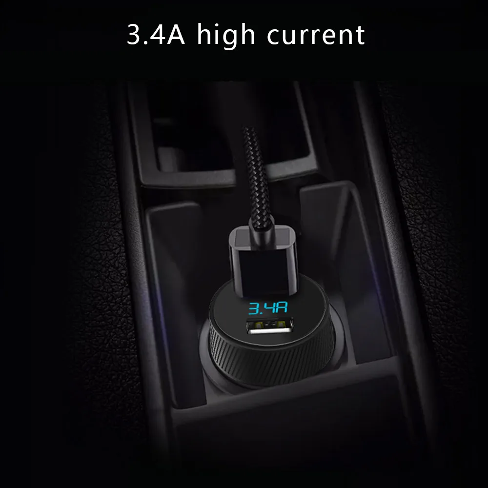 KISSCASE автомобильное зарядное устройство Dual 3,0 USB зарядное устройство светодиодный экран Быстрая зарядка для samsung Xiaomi huawei мобильный телефон адаптер мини автомобильное зарядное устройство