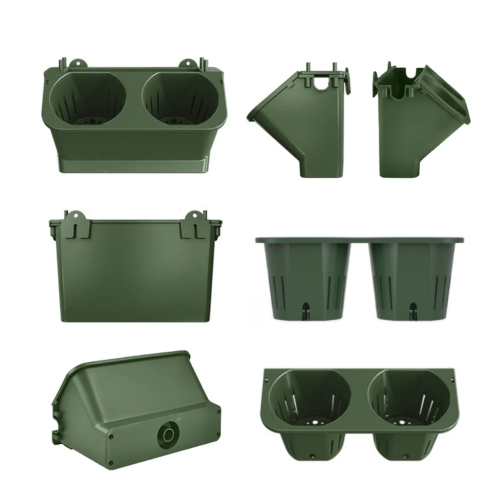 4 pcs Self Watering Flower Pot Stackable Wall Planter Garden Plastic Pots Wall Hanging Vertical Succulents Plant Bonsai Pot Home