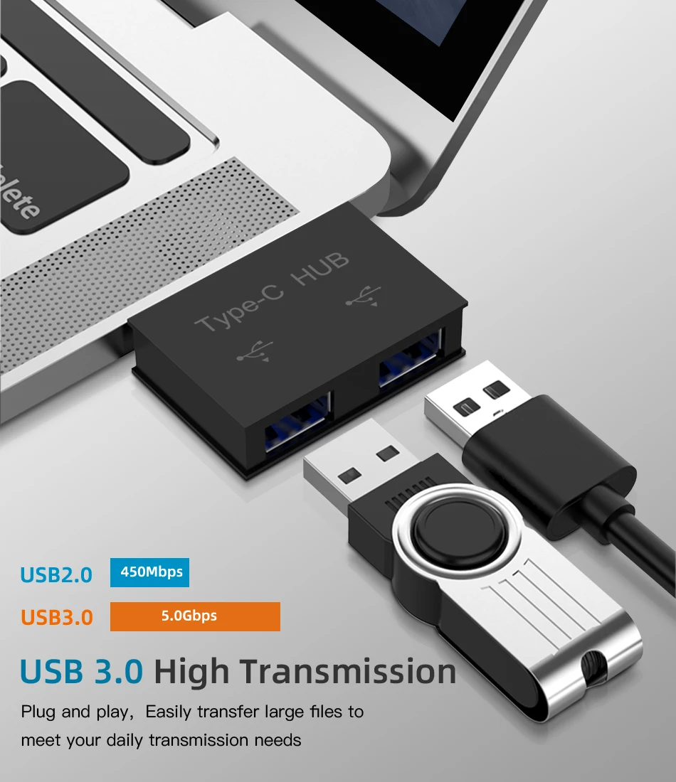 Robotsky usb type C концентратор OTG конвертер для huawei P20 samsung S9 мобильный телефон USB C Быстрый зарядный кабель Разъем для Macbook Pro